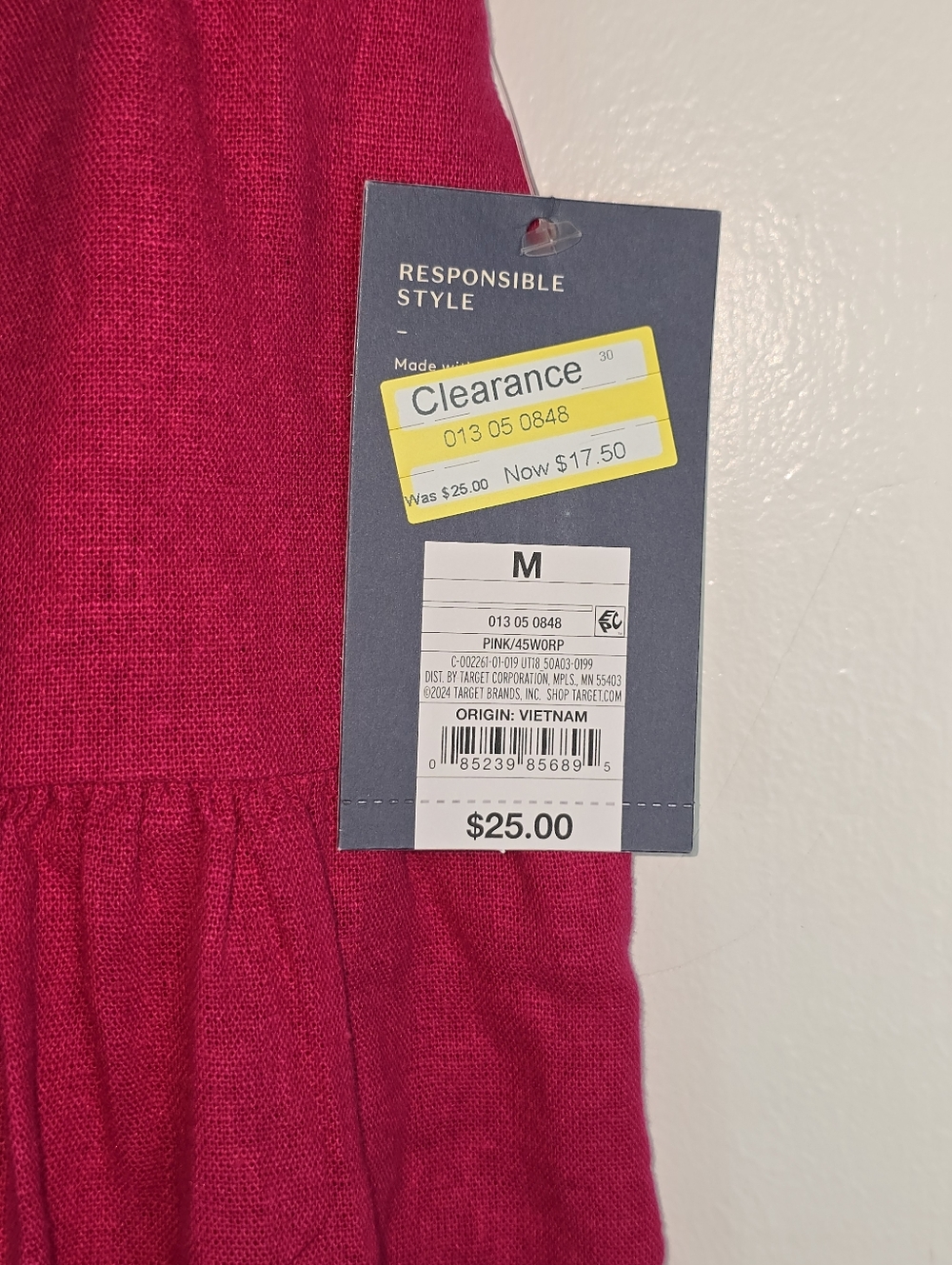 Universal Thread Bright Pink Linen Blend Full Midi Skirt with Pockets New M - Picture 4 of 11
